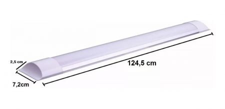 LUMINARIA SLIM 1,20MT 36W BIV. 6500K (BRANCO FRIO)